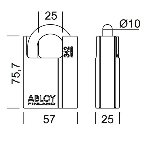 Abloy® PL342T/25 Protec2 hangslot - Afbeelding 2