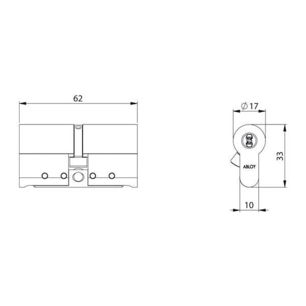 Abloy® dubbele cilinder 30/30 Protec² - Afbeelding 2