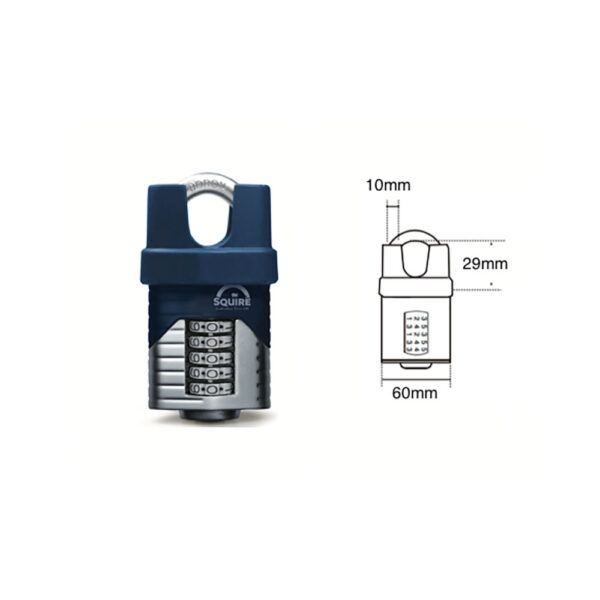 Squire® Vulcan Combi 60CS Cijferhangslot - Afbeelding 2