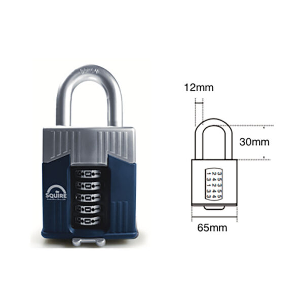 Squire® Warrior Combi 65 cijferhangslot - Afbeelding 2
