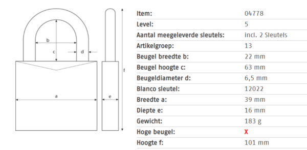 Abus® 65/40HB63 hangslot - Afbeelding 2