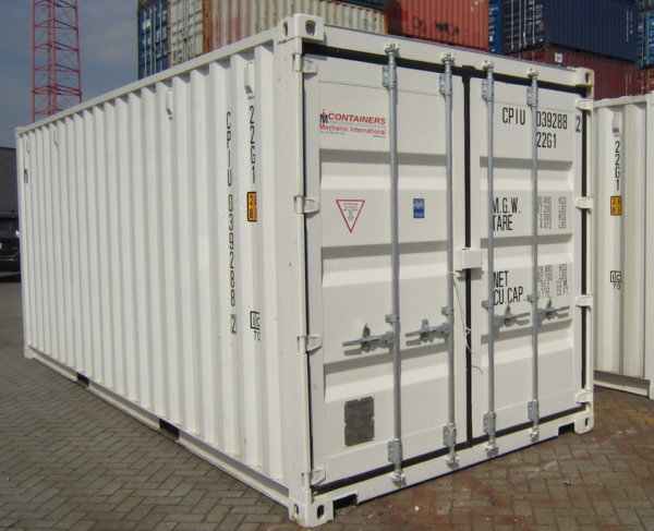 Eerste reis 20ft zeecontainer standaard kleur wit