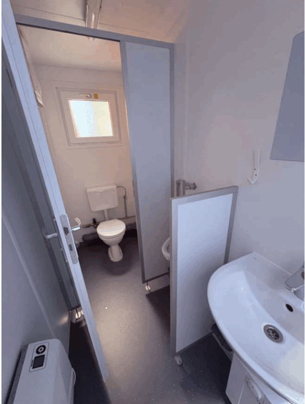 10ft sanitair container grijs mv indeling