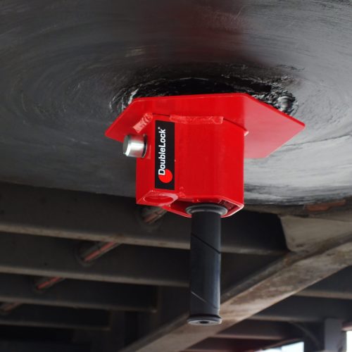 DoubleLock Kingpin Lock Red SCM, SCM-goedgekeurd beveiligingsslot voor trailers en opleggers.